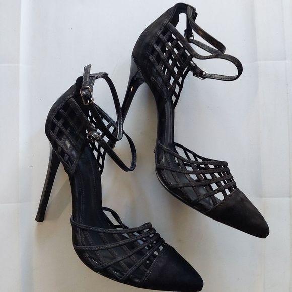 SCHUTZ Caged Suede Close Toe Pumps - Picture 2 of 14